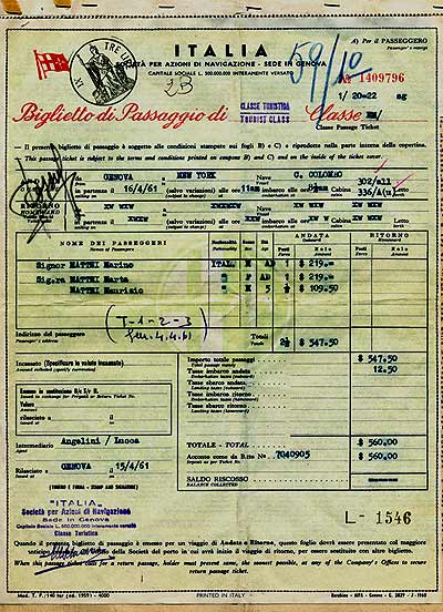 Biglietto di passagio